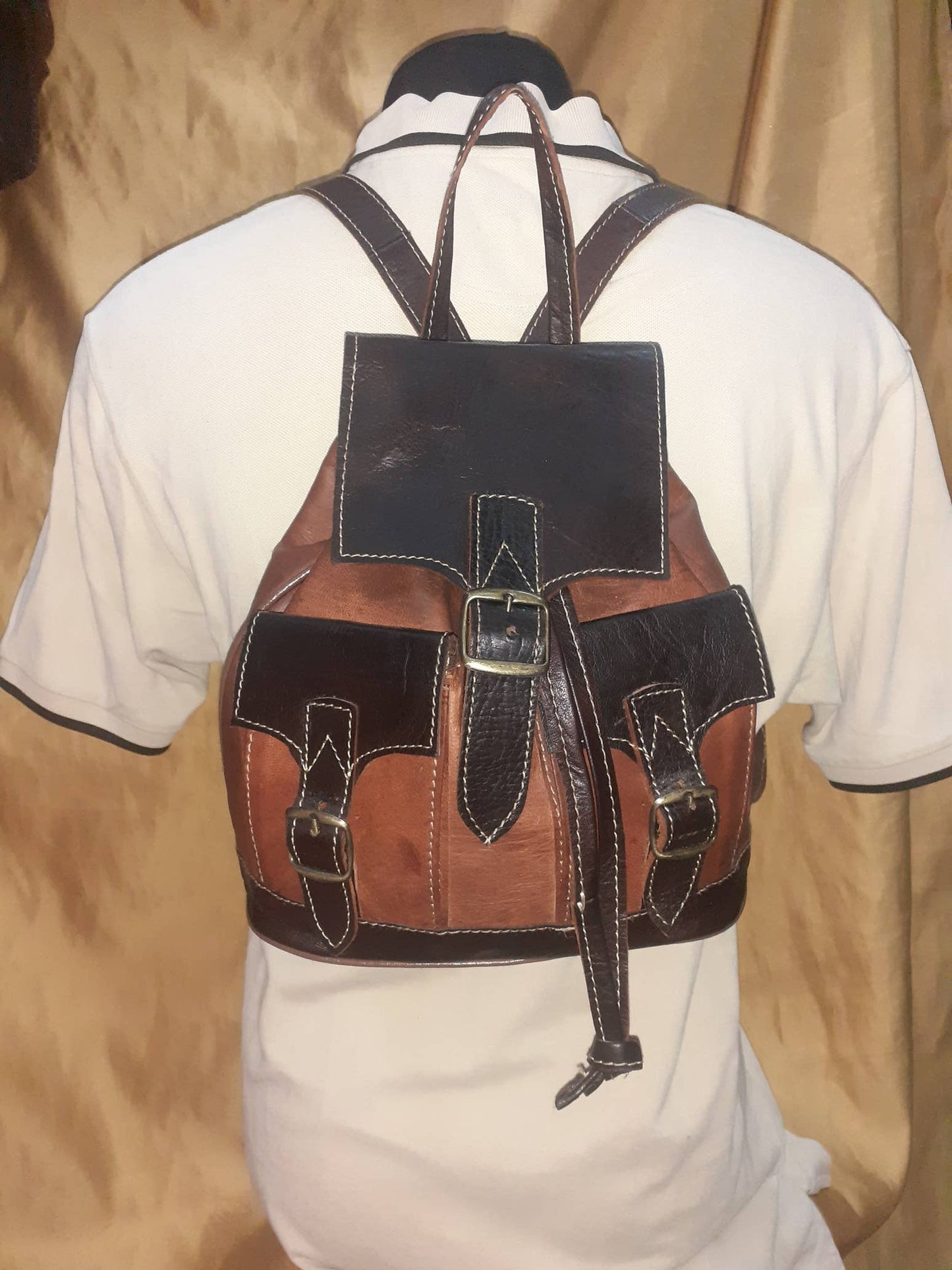 Mochila Fez doble Bolsillo pequeño combinada