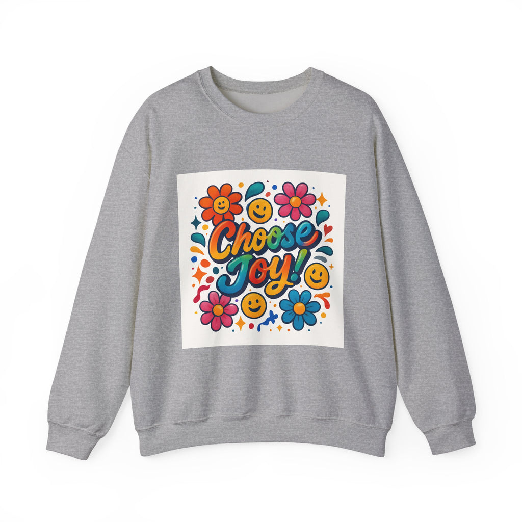 Choose Joy Sweatshirt — Retro Floral Smiley Crewneck