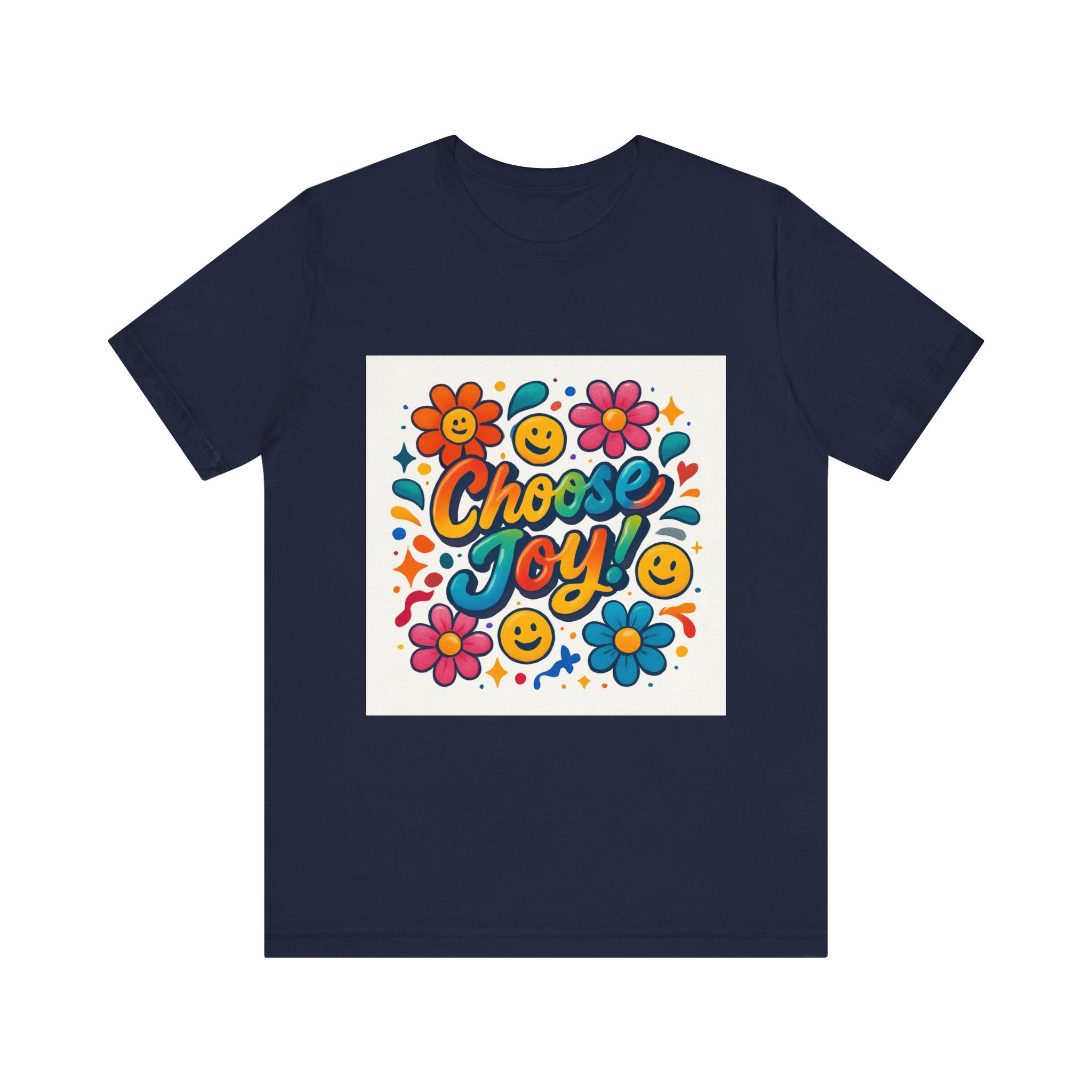 Choose Joy T-Shirt — Retro Smiley Flower Graphic Tee