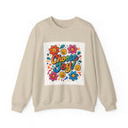 Choose Joy Sweatshirt — Retro Floral Smiley Crewneck