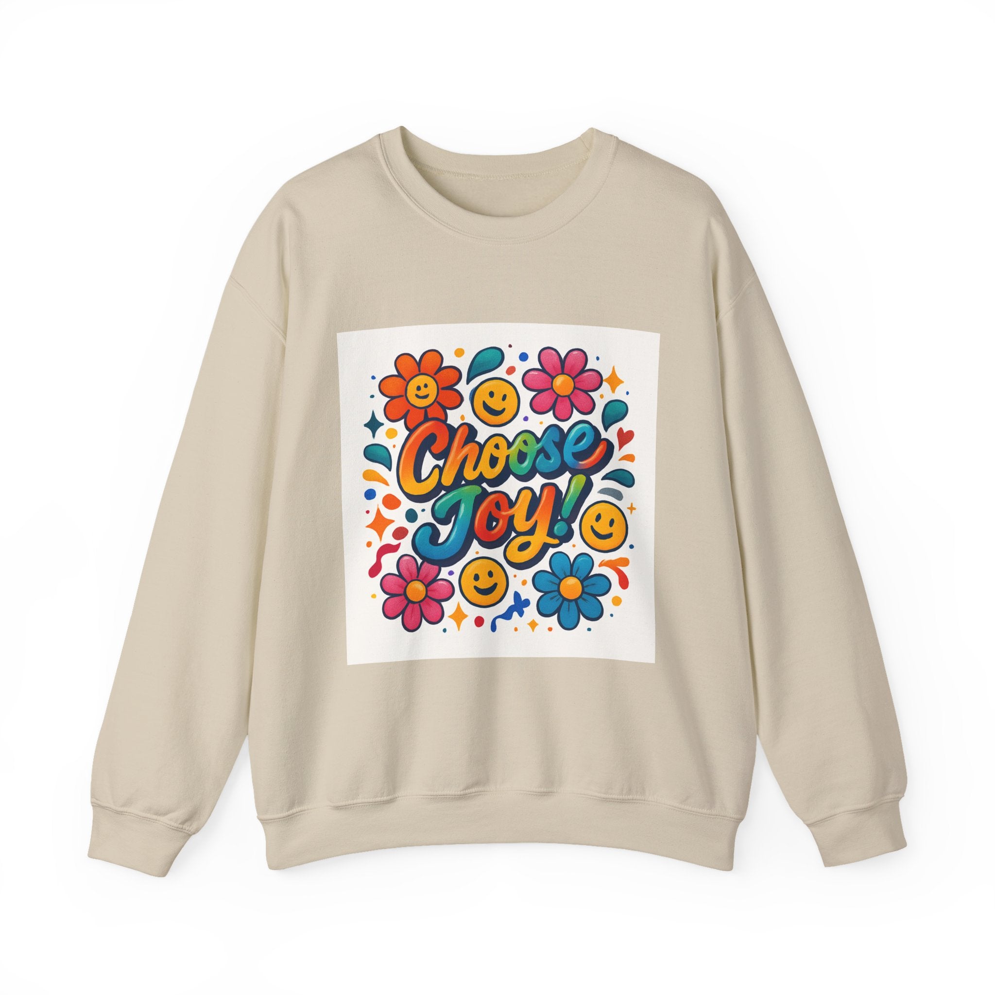 Choose Joy Sweatshirt — Retro Floral Smiley Crewneck