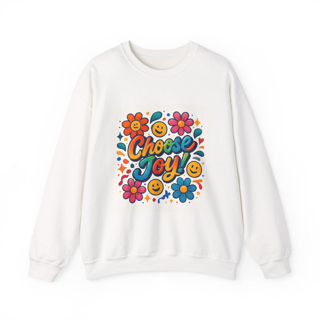 Choose Joy Sweatshirt — Retro Floral Smiley Crewneck