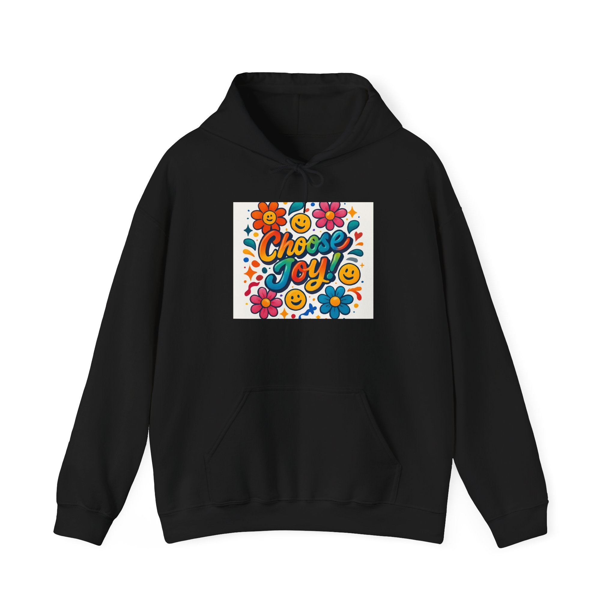 Sudadera Joy Hoodie — Retro Smiley Flower Positive Vibes Sweatshirt