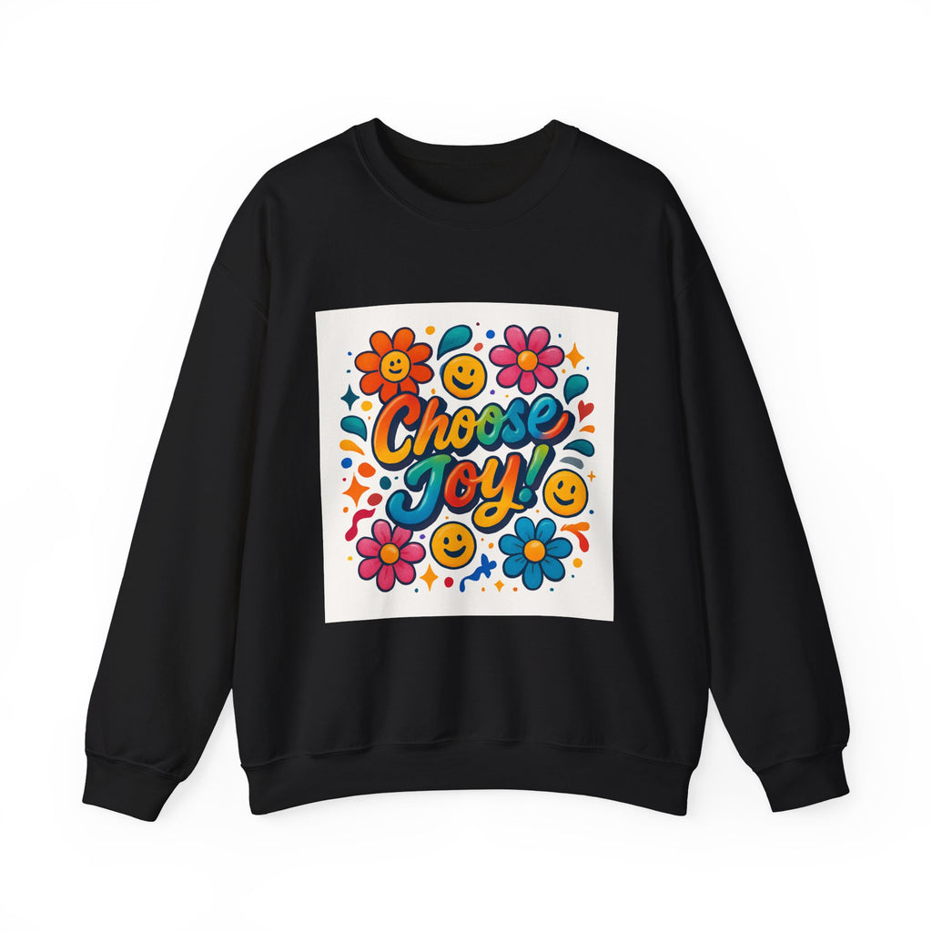 Choose Joy Sweatshirt — Retro Floral Smiley Crewneck