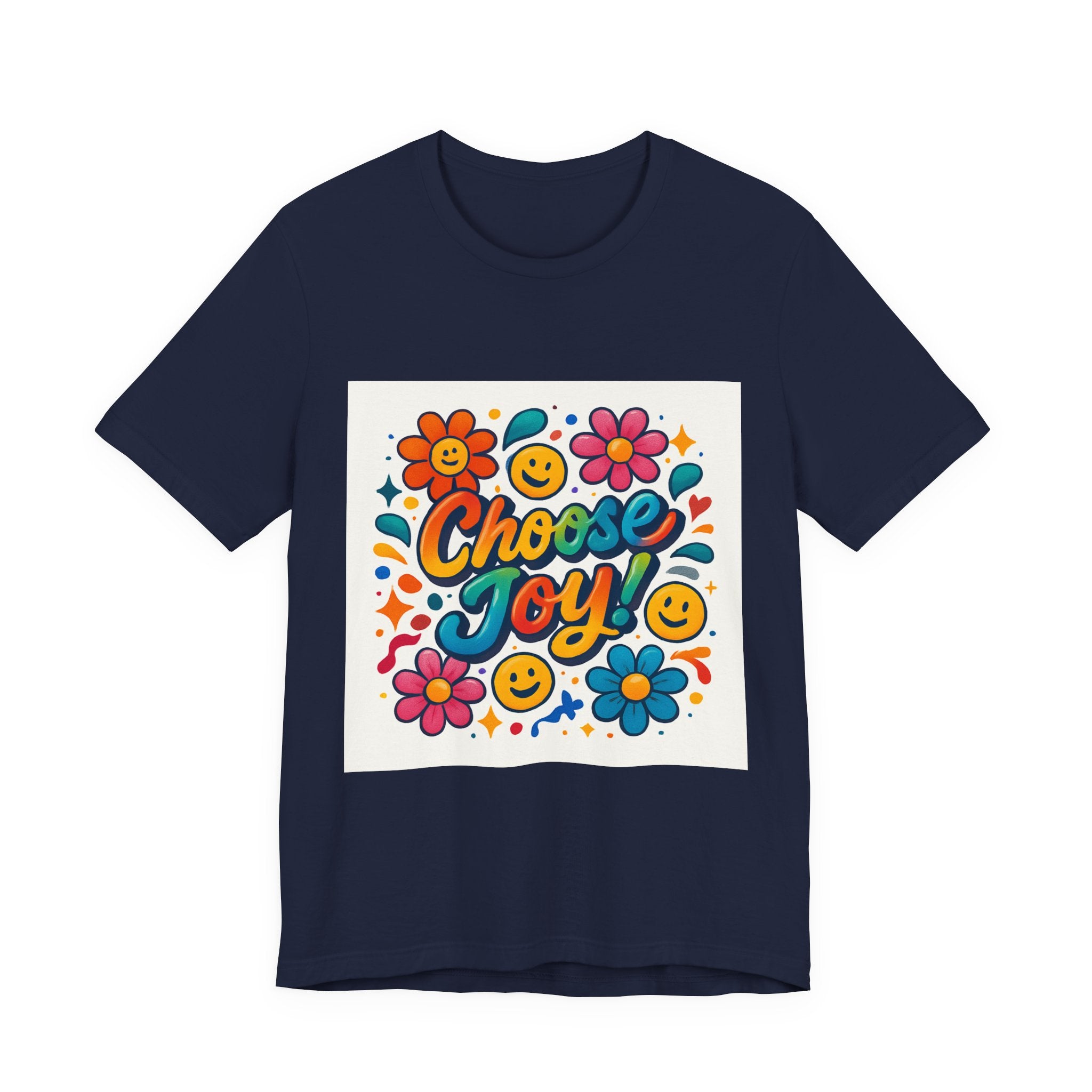 Choose Joy T-Shirt — Retro Smiley Flower Graphic Tee